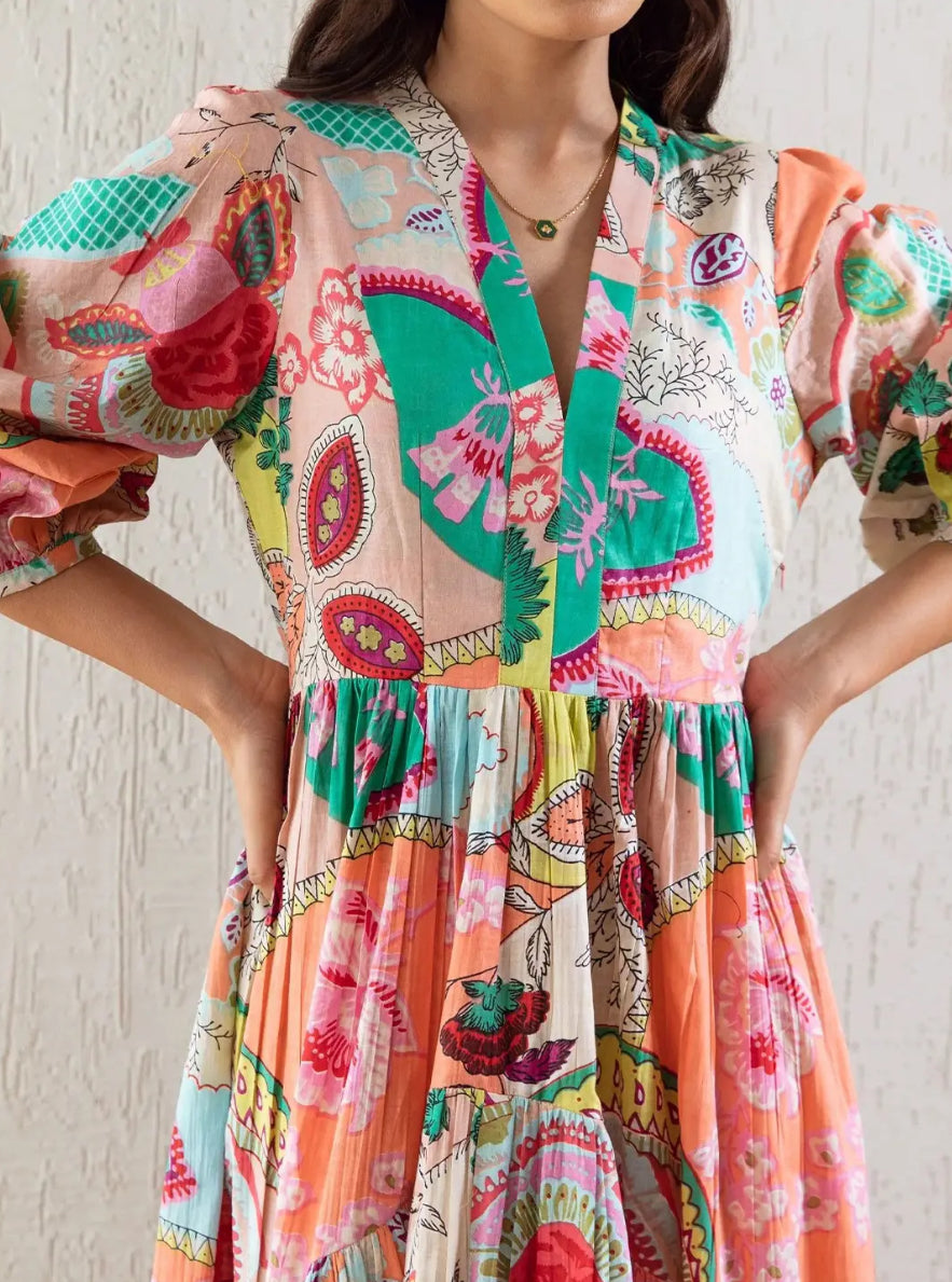 Floral Printed Flared Dress